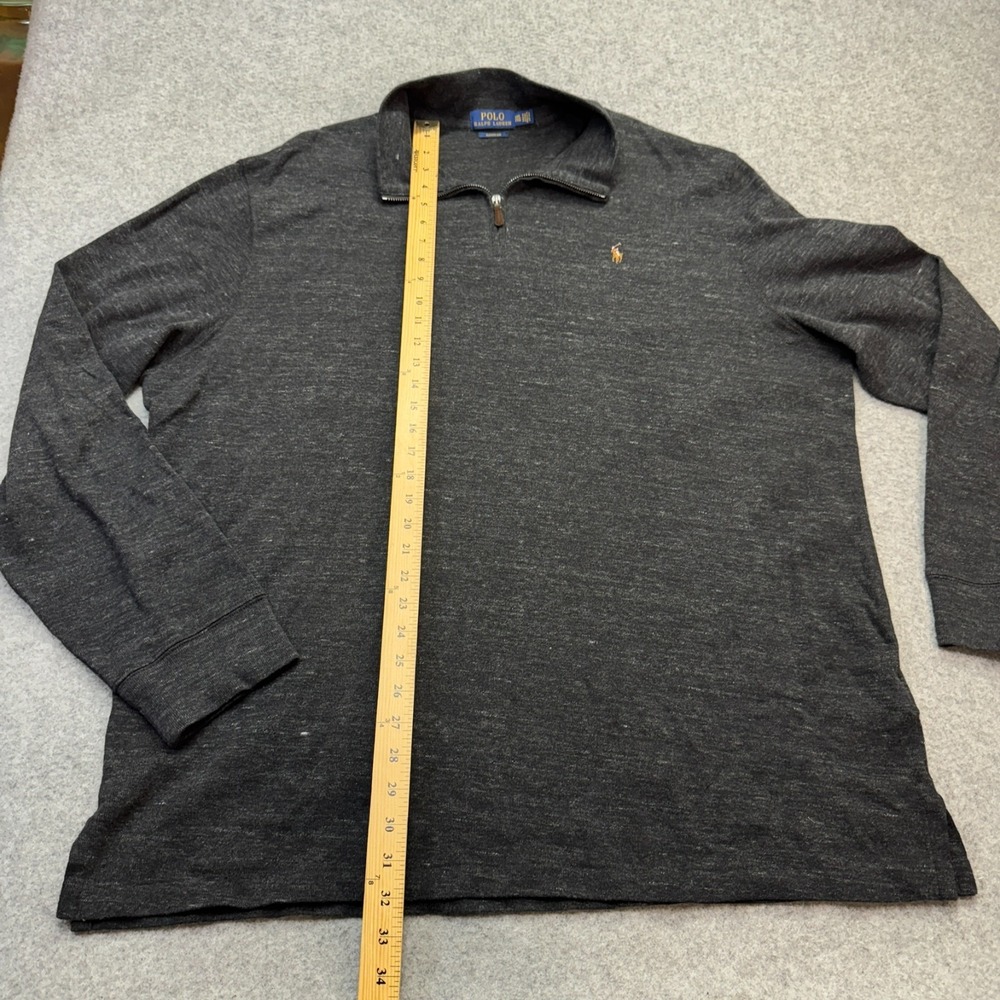 Polo Ralph Lauren Men's XXL Estate Rib Quarter Zip Pullover Sweater Dark Gray - Picture 4 of 9